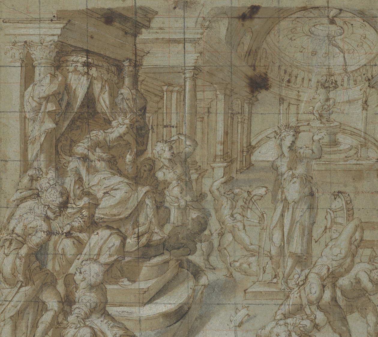 Den hellige Katarina af Alexandrias martyrium, 1560-70. af Carlo Portelli