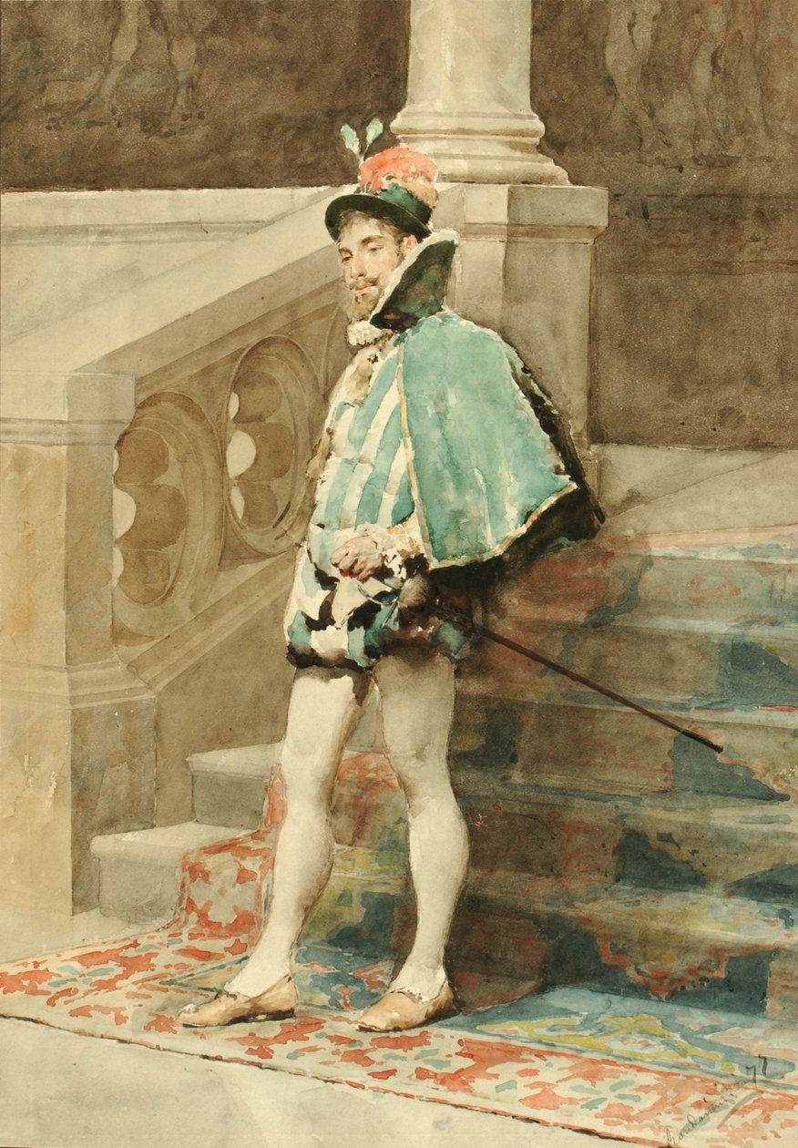 Studie af en hofmand af Carlo Randanini