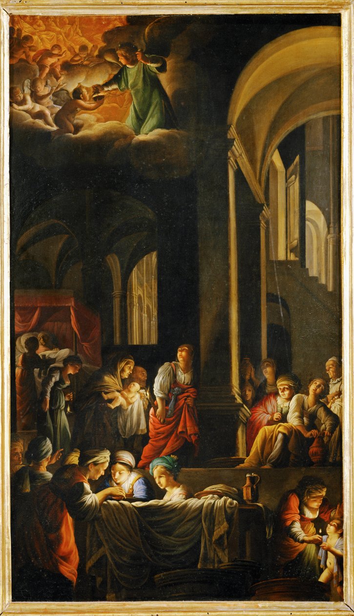 La naissance de la Vierge - Jomfru Marias fødsel ... af Carlo Saraceni