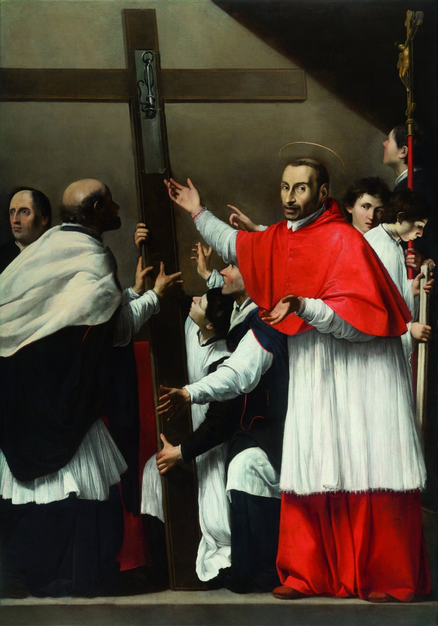 Ophøjelsen af den hellige negl med Saint Charles Borromeo af Carlo Saraceni