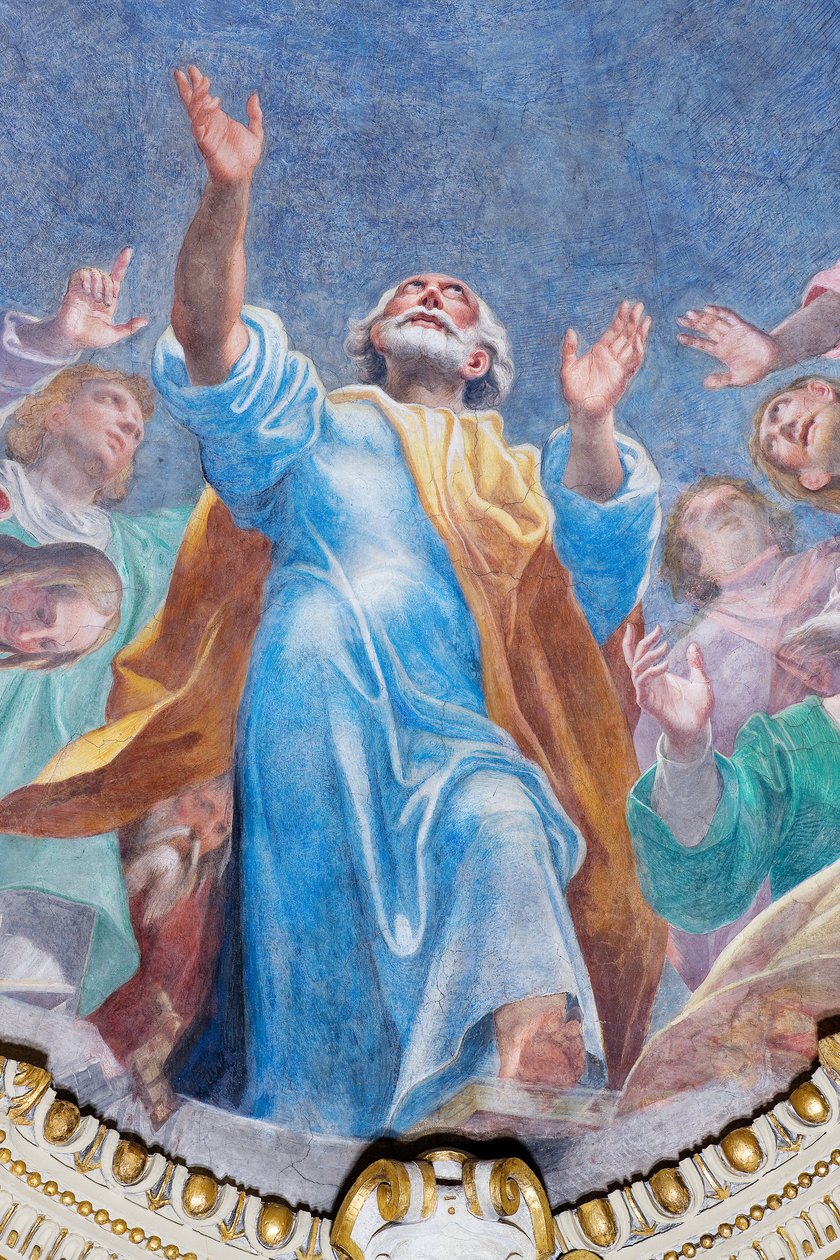Helligåndens nedstigning på de tolv apostle (detalje), ca. 1575 af Carlo Urbino