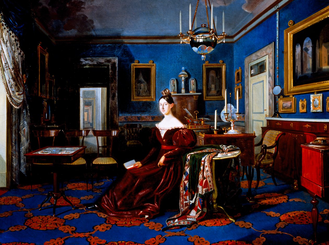 Portræt af Maria Cristina af Savoyen i Caserta-paladset (olie på lærred) af Carlo de Falco