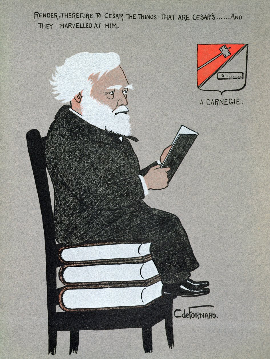 Karikatur af Andrew Carnegie (1835-1919) illustration fra 