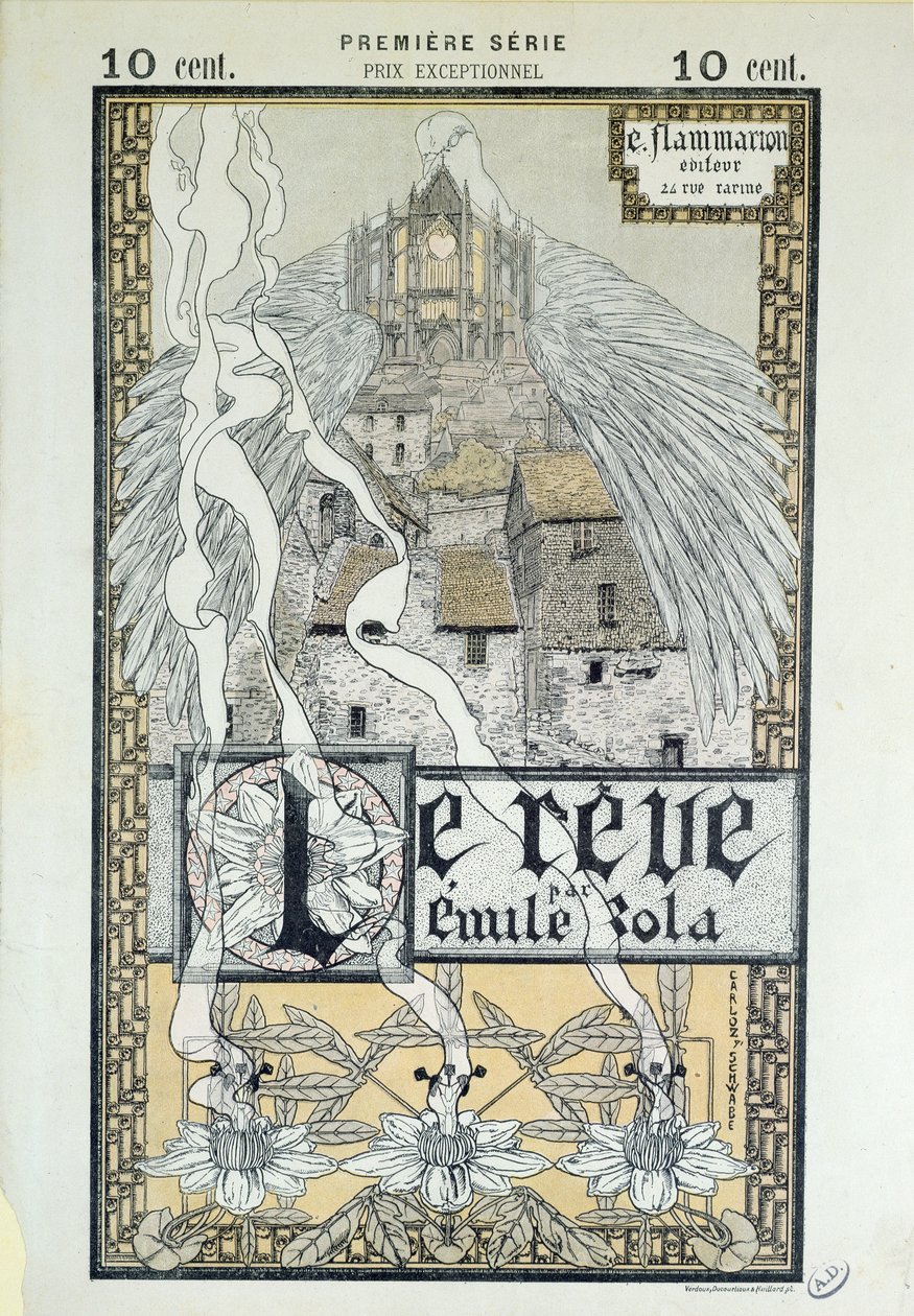 Forsiden af "Le Reve" af Emile Zola (1840-1902) 1892 af Carlos Schwabe