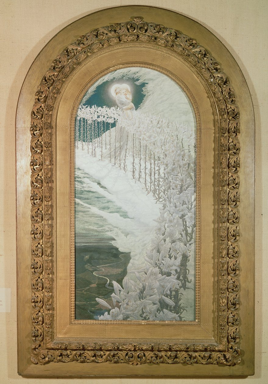 Liljeernes jomfru, 1899 af Carlos Schwabe