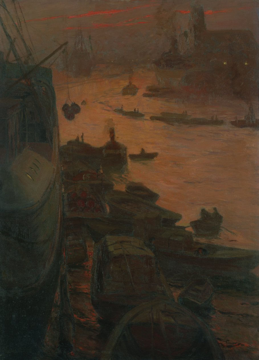 Hamborg Havn ved Emperors Quay, 1911 af Carlos Grethe