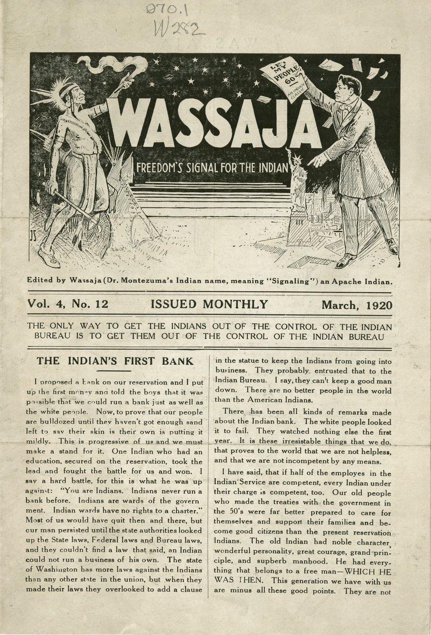 Udgave af Wassaja, bind. 4, nr. 12 af Carlos Montezuma