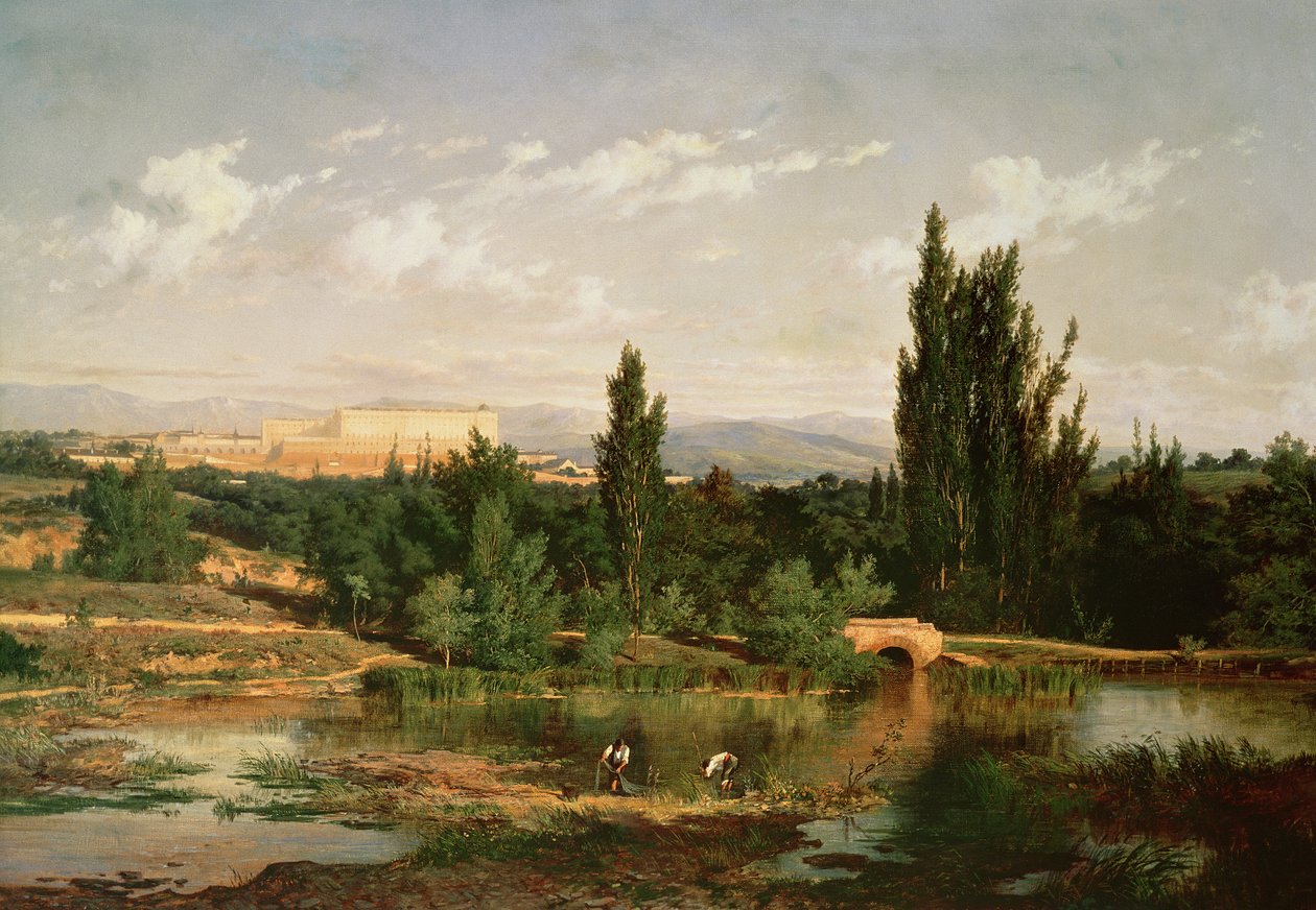 Landskab med en flod, Manzanares af Carlos de Haes