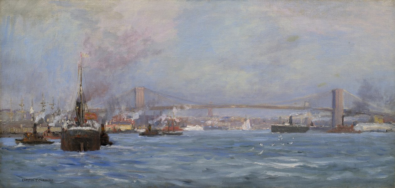 East River, NYC, 1904 af Carlton Theodore Chapman