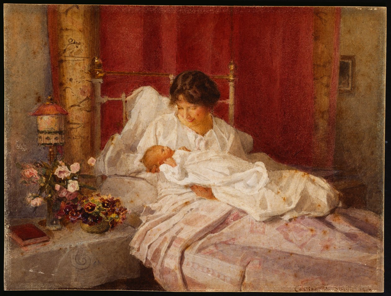 En mor med sin baby af Carlton Alfred Smith