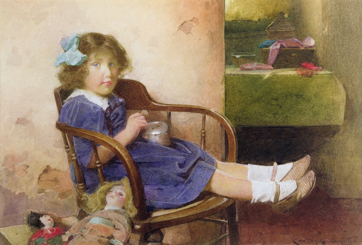 A Penny for the Money Box (olie på lærred) af Carlton Alfred Smith