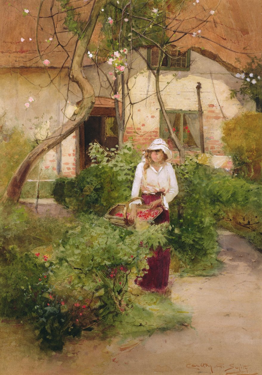 Bedstemors have (olie på lærred) af Carlton Alfred Smith