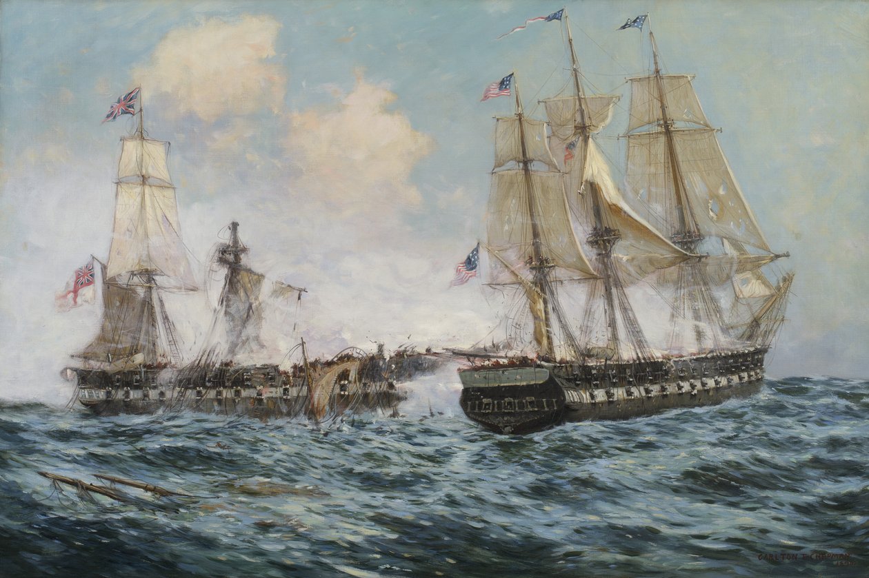 Kamp mellem den amerikanske frikat Constitution og H.M.S. Java, 1896 af Carlton Theodore Chapman
