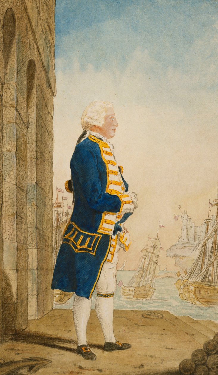 Hertugen af York på en kaj i en flagofficeruniform, 1768 af Carmontelle