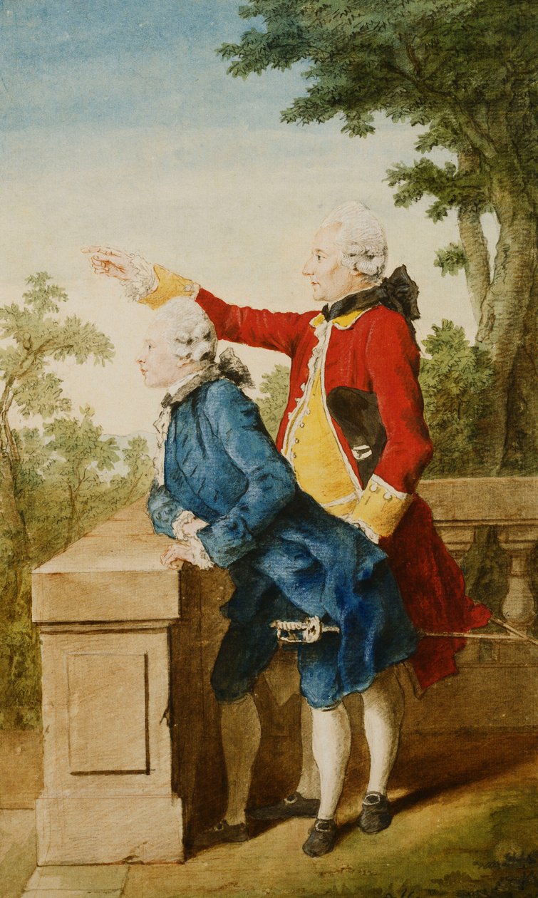 Prinsen af Sachsen-Gotha med sin lærer, baron d