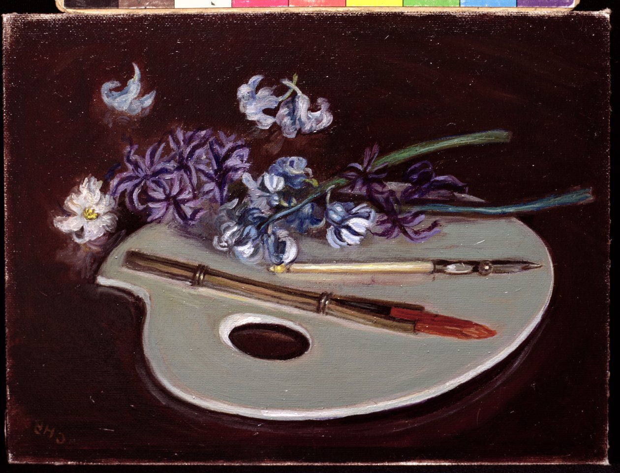 Porcelænspalet med blomster af Caroline Hervey Bathurst