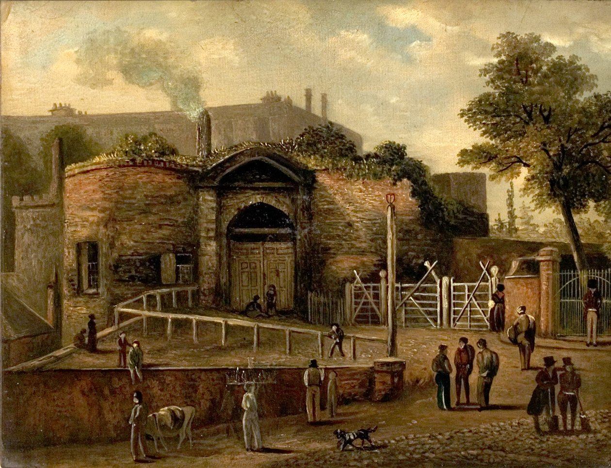 Udsigt over Castle Gateway, Nottingham (olie om bord) af Caroline Mary Price