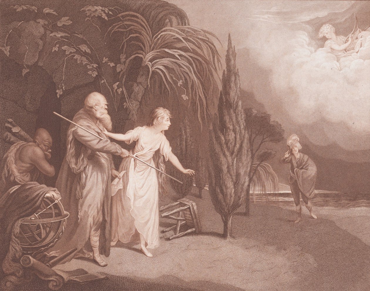 Miranda Shakespeare, Stormen, 1. akt, 2. scene, 1784. af Caroline Watson