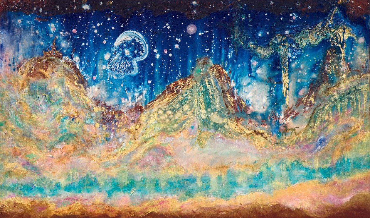 Dream Of Ithaca, 2005 (akryl og blæk på lærred) af Carolyn Mary Kleefeld