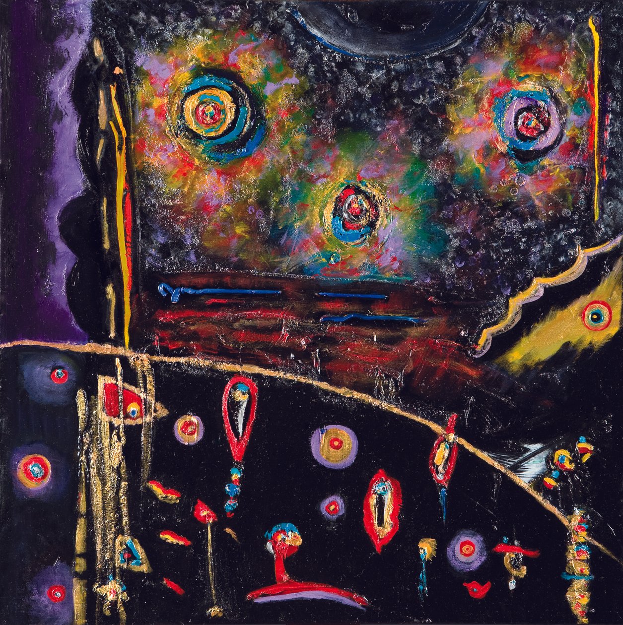 Night Seed Transmission, 2007 (akryl og olie på lærred) af Carolyn Mary Kleefeld