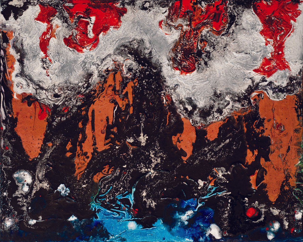 Rhapsody Of The Elements, 2012 (akryl og gouache på lærred) af Carolyn Mary Kleefeld