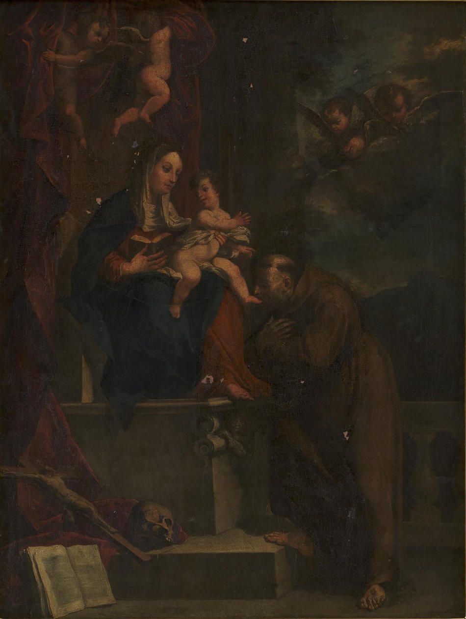 Maria, Jesus og den hellige Frans af Carracci