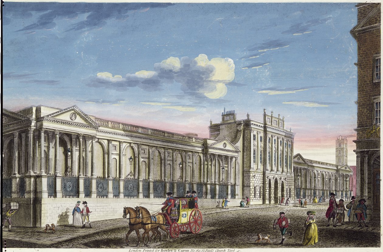 Bank of England, Threadneedle Street, gravering af Bowles og Carver af Carrington Bowles and Samuel Carver