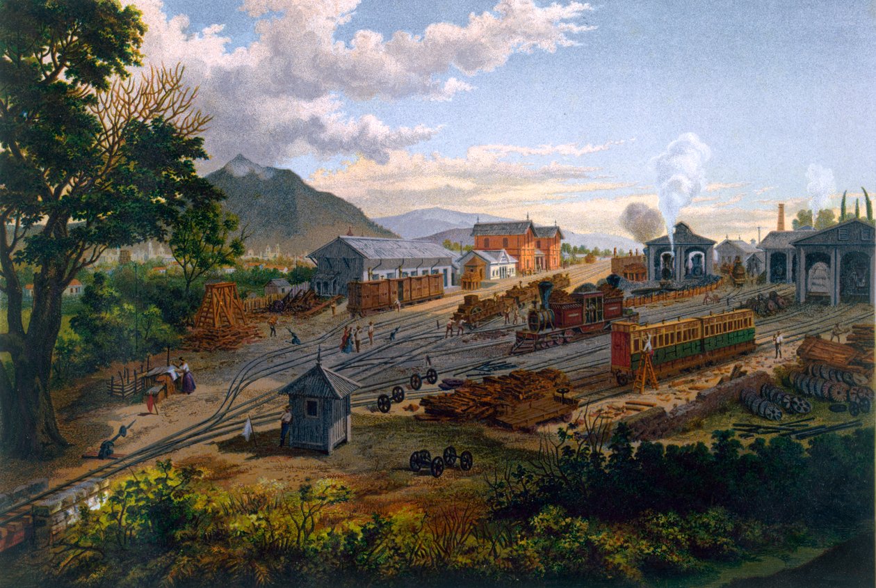 Station i Orizaba, 1878 af Casimiro Castro