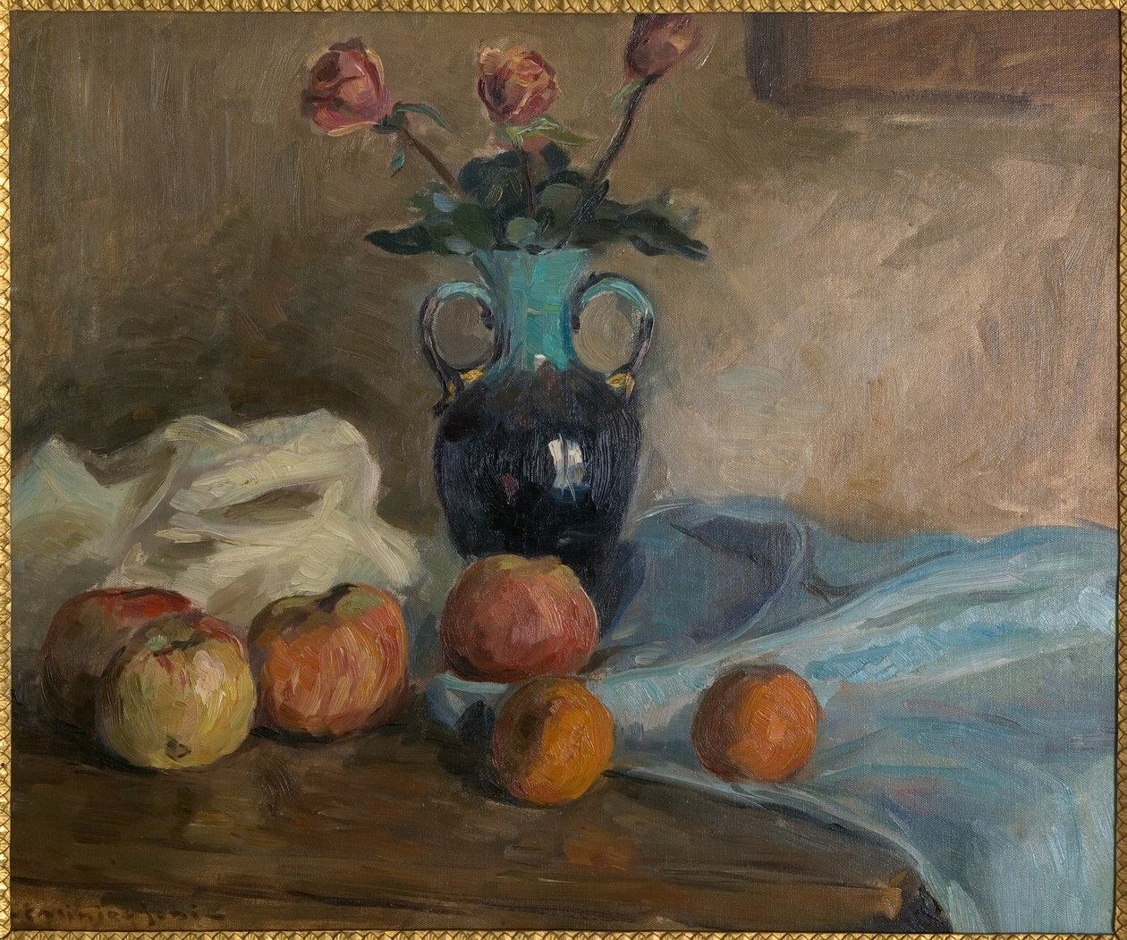Stilleben omkring 1920 (olie på lærred fastgjort på et pap) af Casimiro Jodi