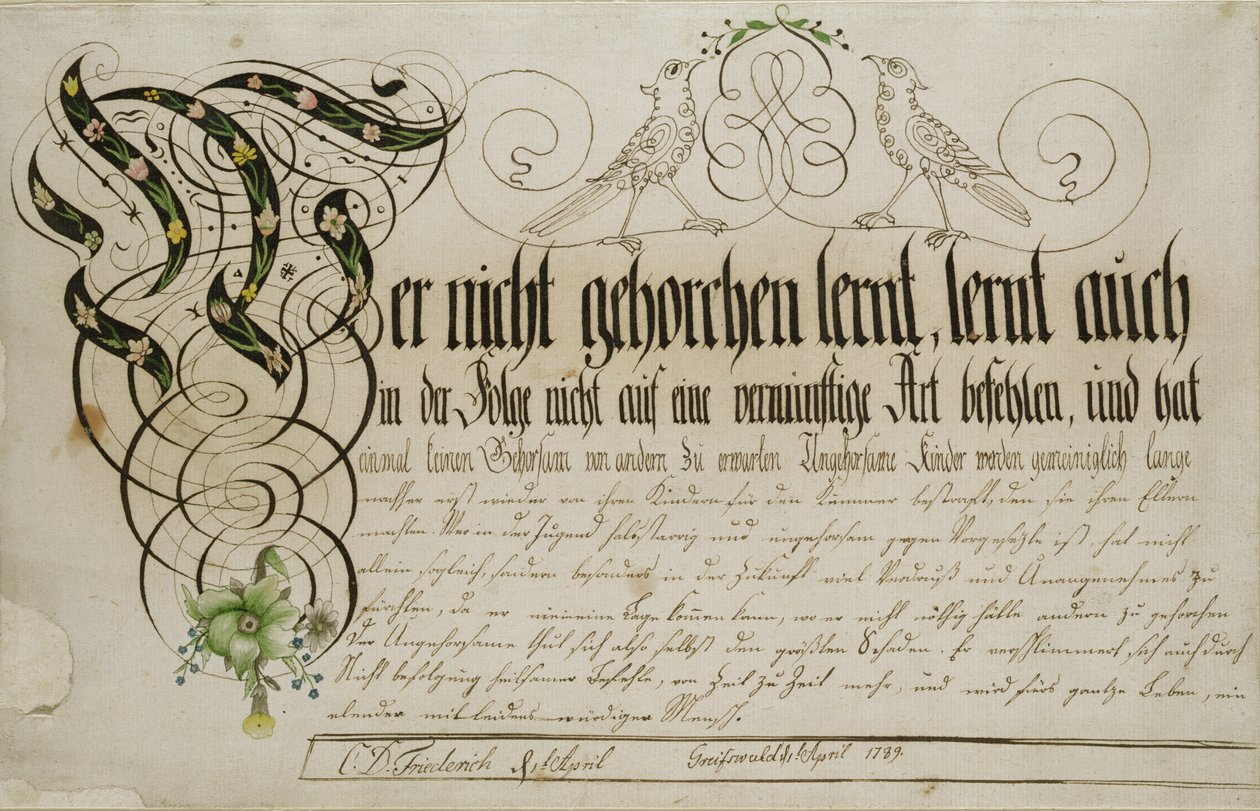 Albumark, 1789 (pen og wc på papir) af Caspar David Friedrich