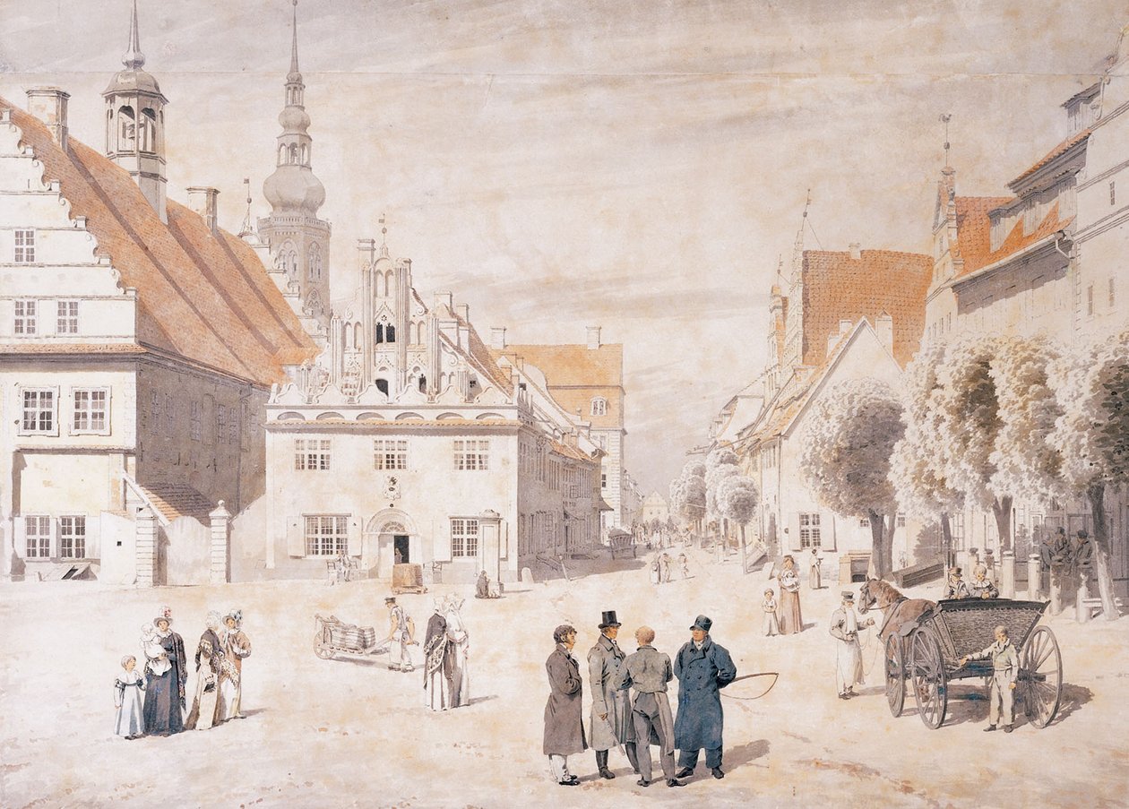Greifswald -markedet af Caspar David Friedrich