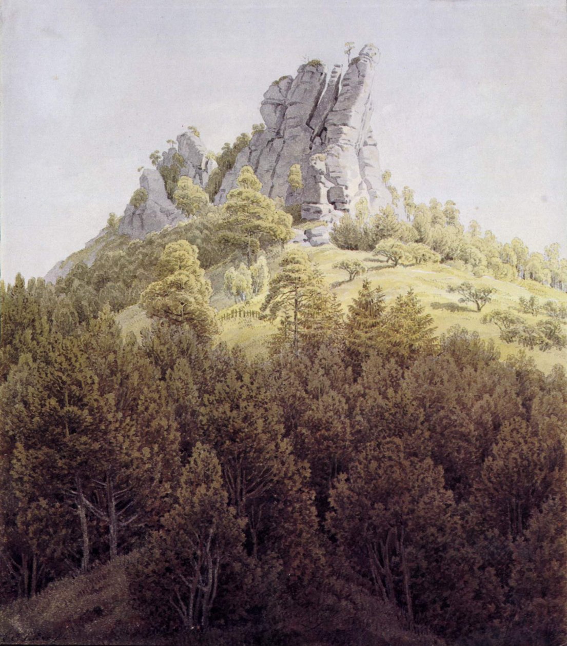 Heldstein nær Rathen ved Elben af Caspar David Friedrich