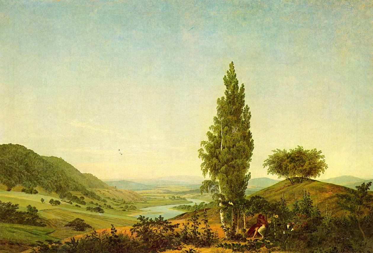 Sommeren (landskab med elskere) af Caspar David Friedrich