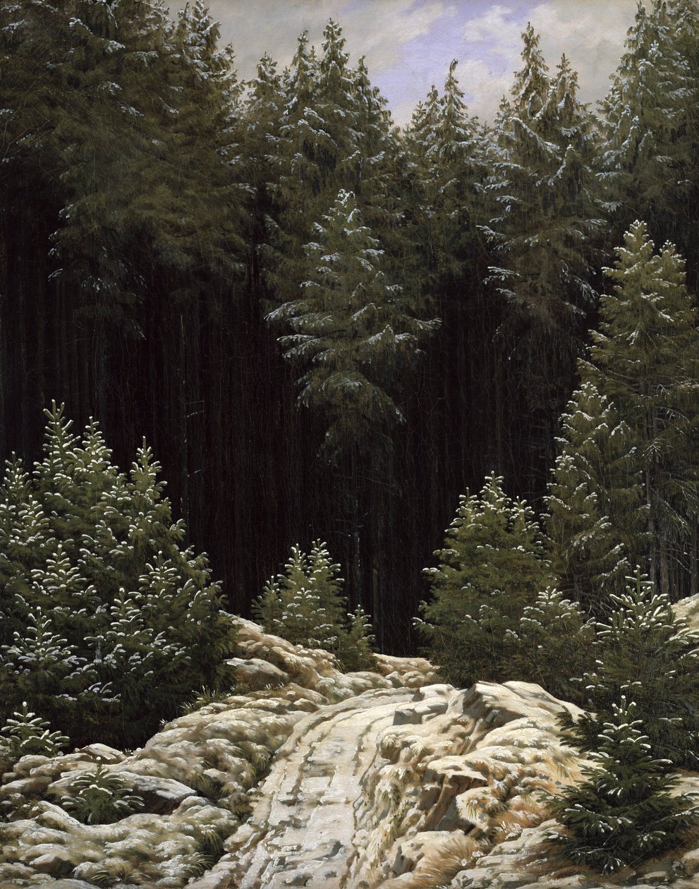 Tidlig sne, ca. 1828 af Caspar David Friedrich