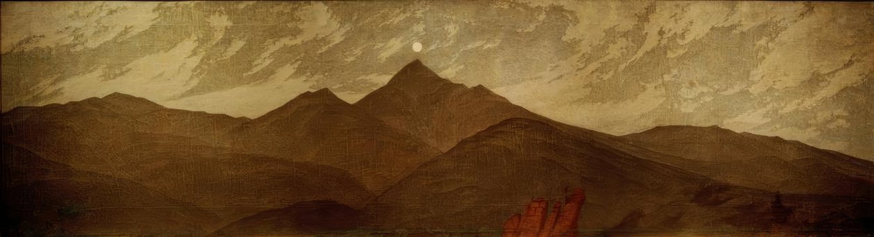 Månen over Kæmpebjergene af Caspar David Friedrich