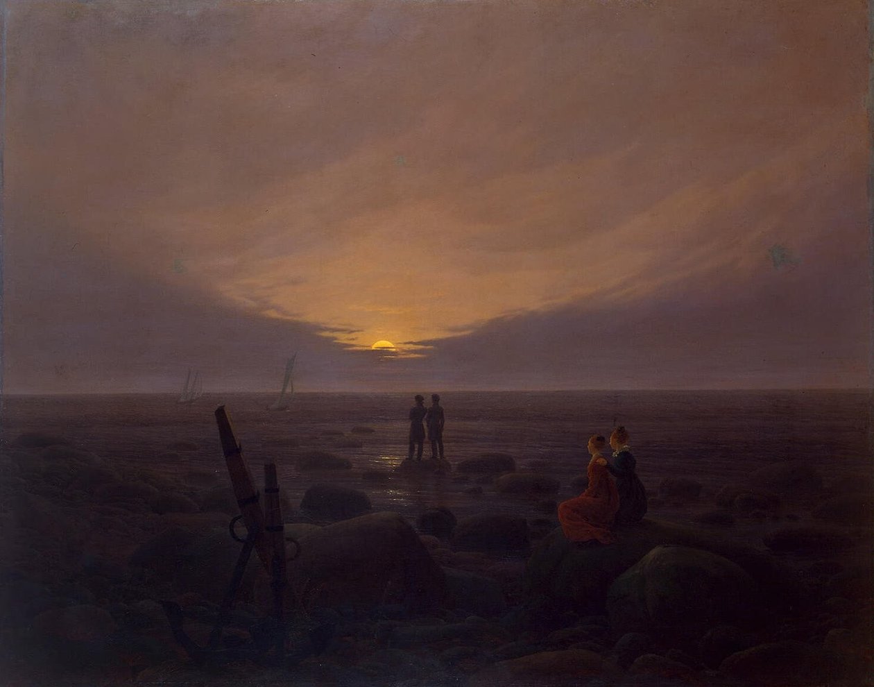 Måneopgang over havet af Caspar David Friedrich