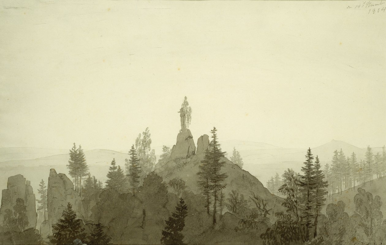 Statue af Madonna i bjergene af Caspar David Friedrich
