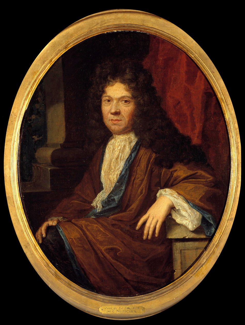 Portræt af Jean de la Bruyere (1645-1696) moralist francais Maleri tilskrevet Caspar (Gaspar) Netscher (1639-1684). 17. århundrede søn. 0,44x0,36 m - Portræt af Jean de la Bruyere (1645-1696), fransk moralist. Maleri tilskrevet Gaspar (Caspar) Ne af Caspar (attr. to) Netscher