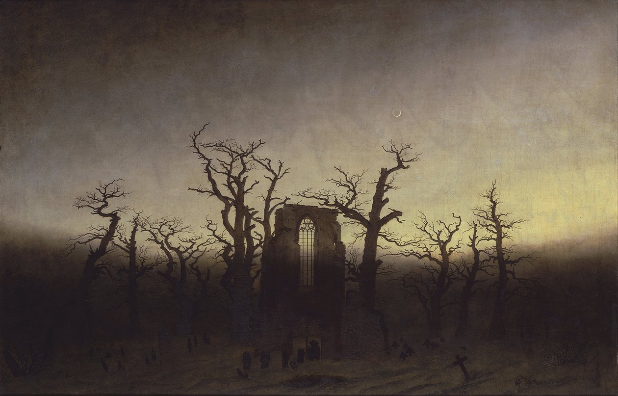 Kloster i egeskoven af Caspar David Friedrich