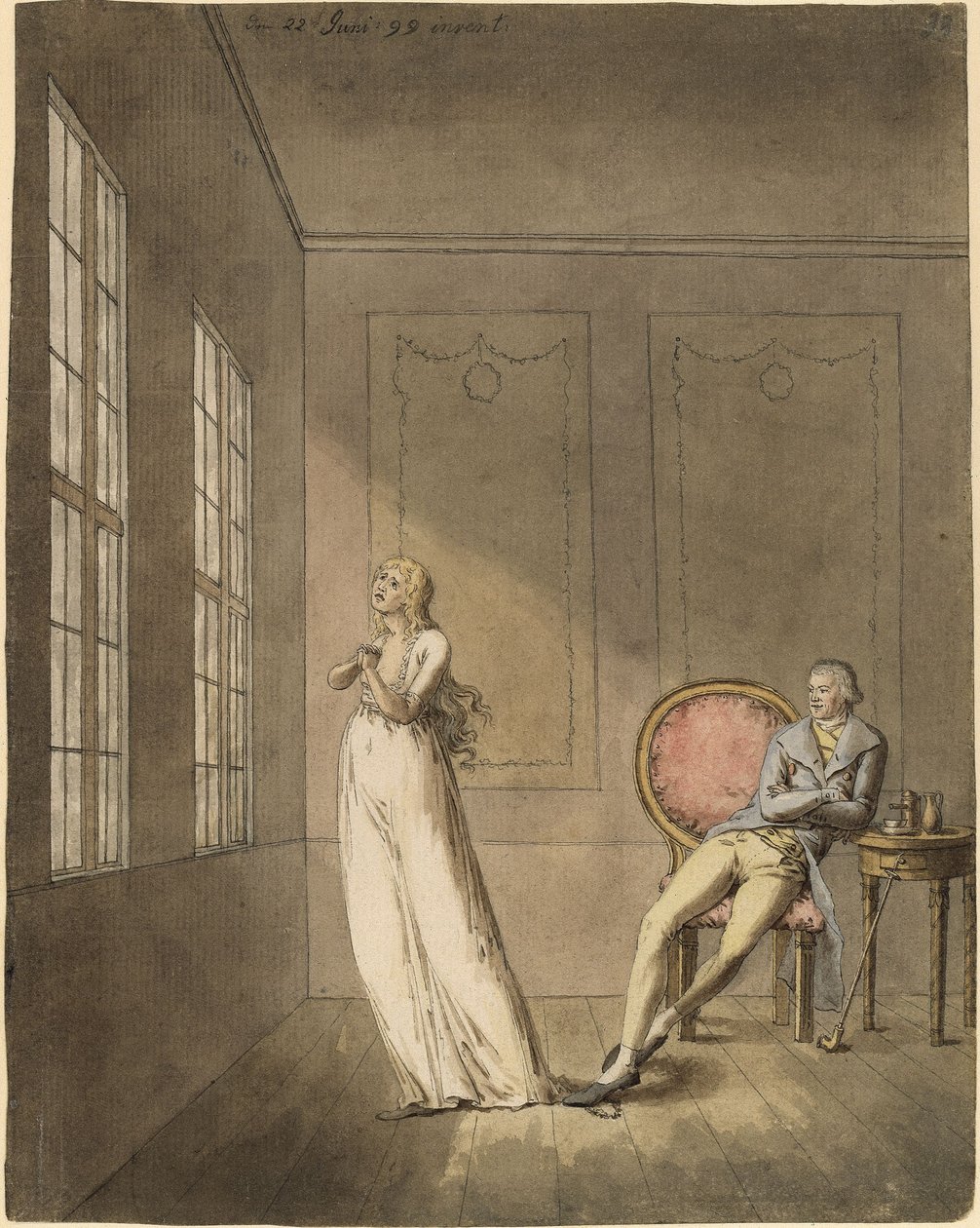 Amalie og Franz Moor fra Schillers »Røverne« af Caspar David Friedrich