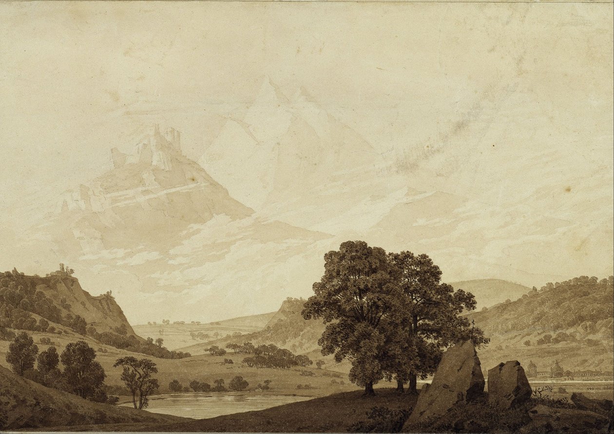 Efterår – Aften – Modenhed (fra cyklusen »Årstider, tidspunkter på døgnet og menneskets livsfaser« fra 1803) af Caspar David Friedrich