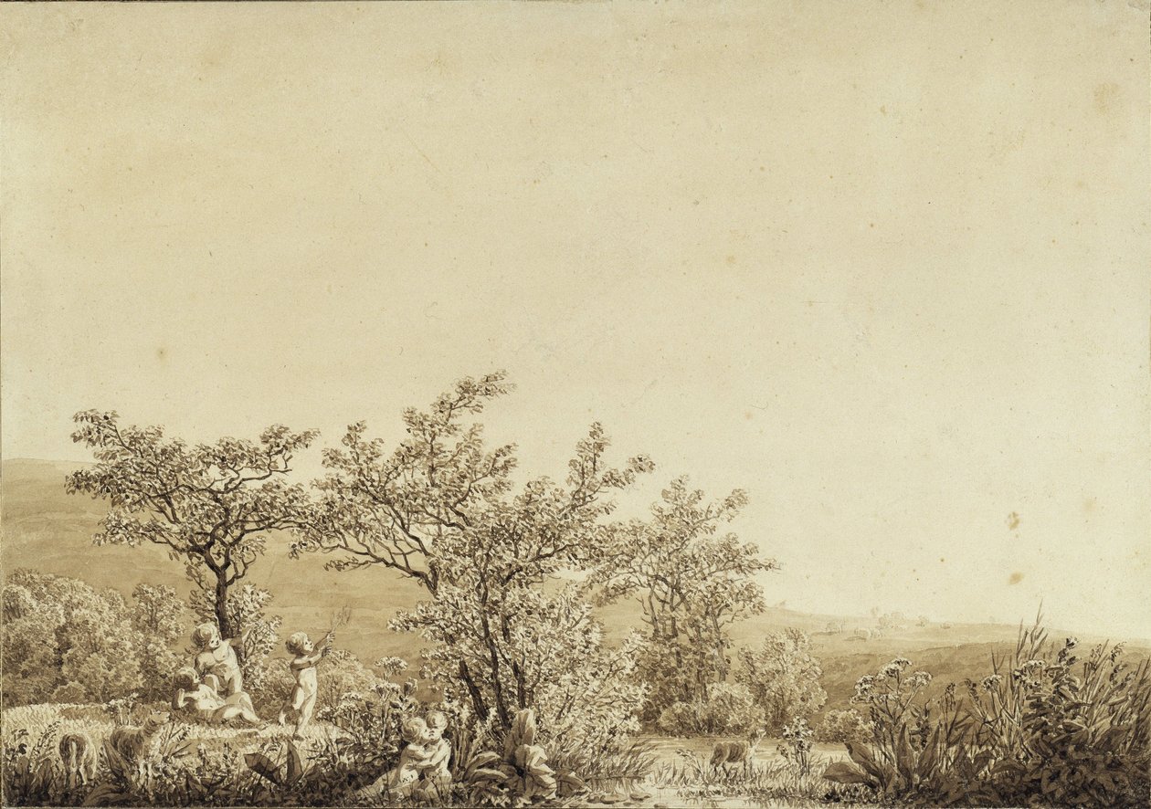 Efterår – Aften – Modenhed (fra cyklusen »Årstider, tidspunkter på døgnet og menneskets aldre« fra 1803) af Caspar David Friedrich