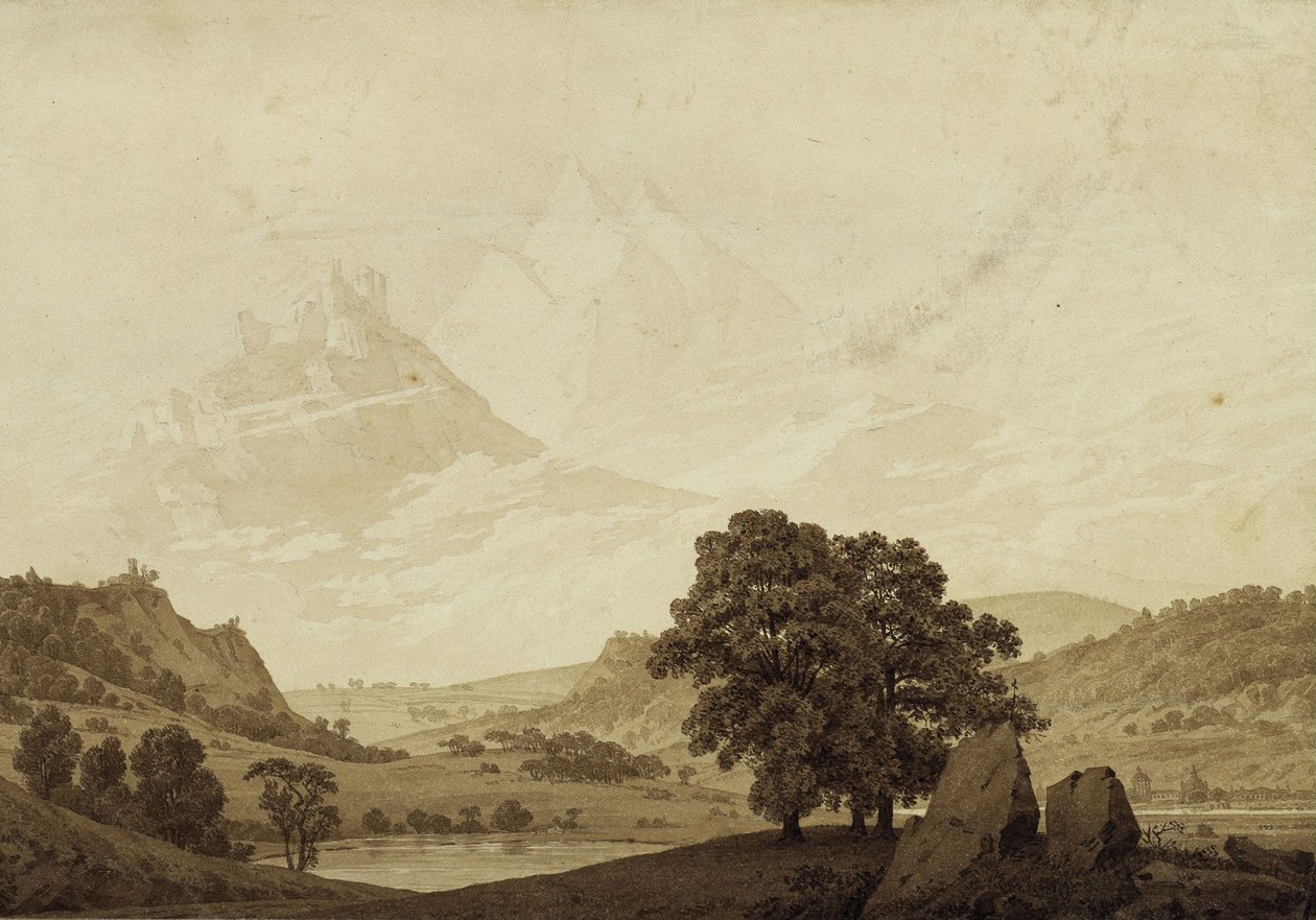 Efterår - Aften - Modenhed fra årstider, tidspunkter på dagen og aldre af menneskets cyklus, 1803 af Caspar David Friedrich