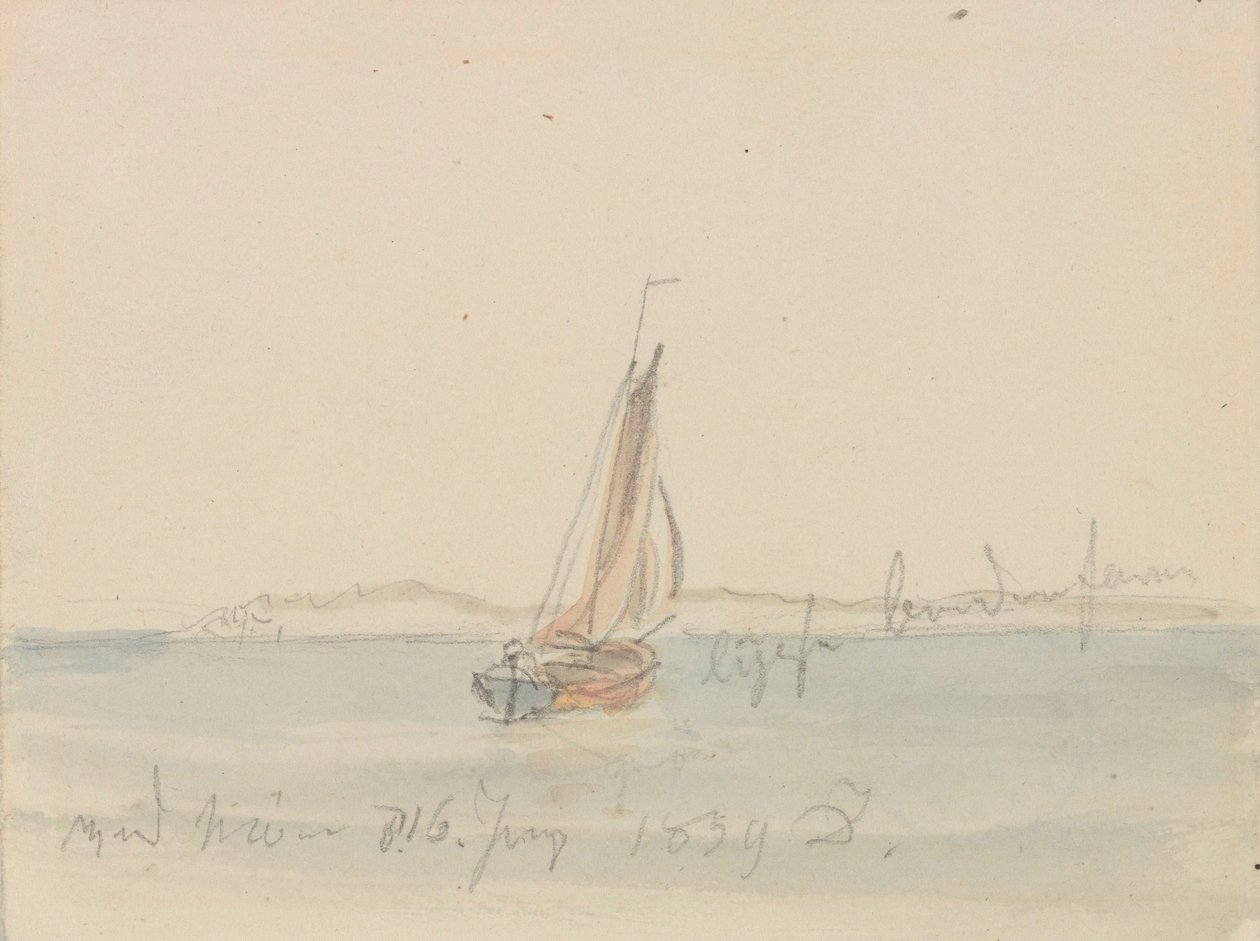 Dahl, Johan Christian - Sejlbåd foran Mon af Caspar David Friedrich
