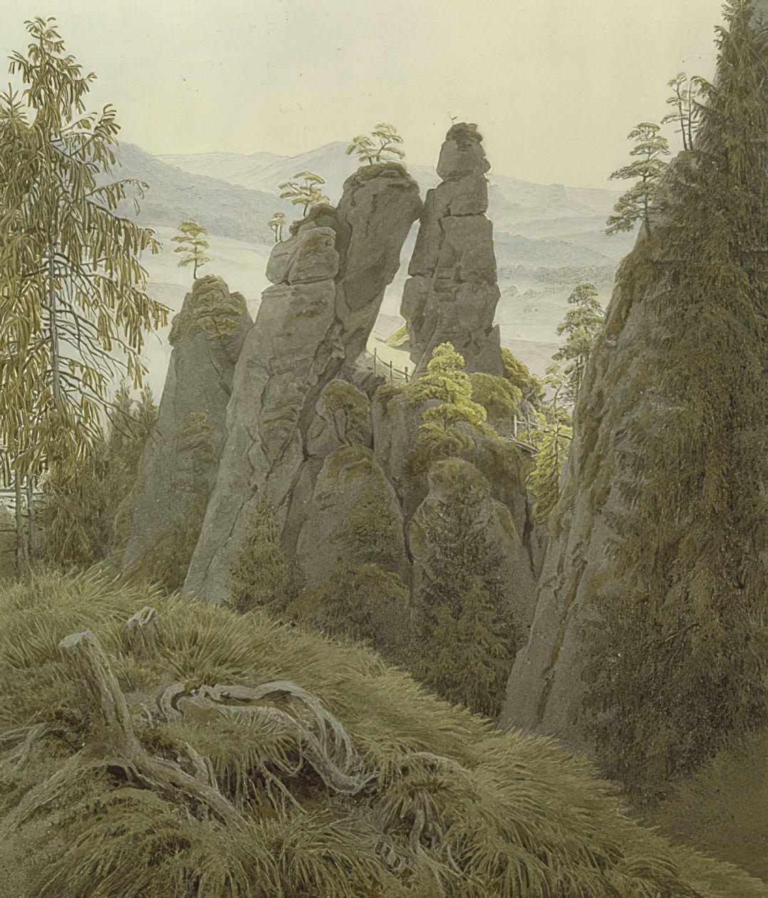 Porten på Neurathen. Omkring 1837-40 af Caspar David Friedrich