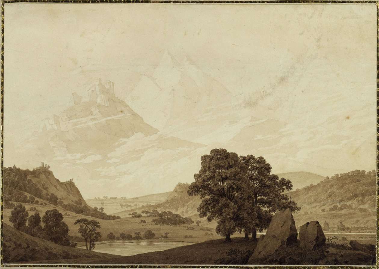 Efteråret - Aftenen - Modenheden (fra cyklussen over årstider, tider på dagen og livsaldre fra 1803) af Caspar David Friedrich