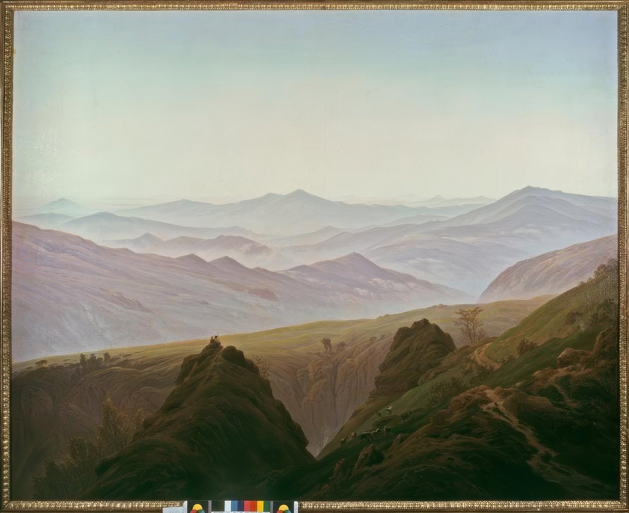 Morgenen i bjergene af Caspar David Friedrich