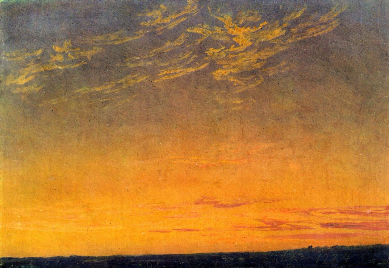 Aften med skyer af Caspar David Friedrich af Caspar David Friedrich