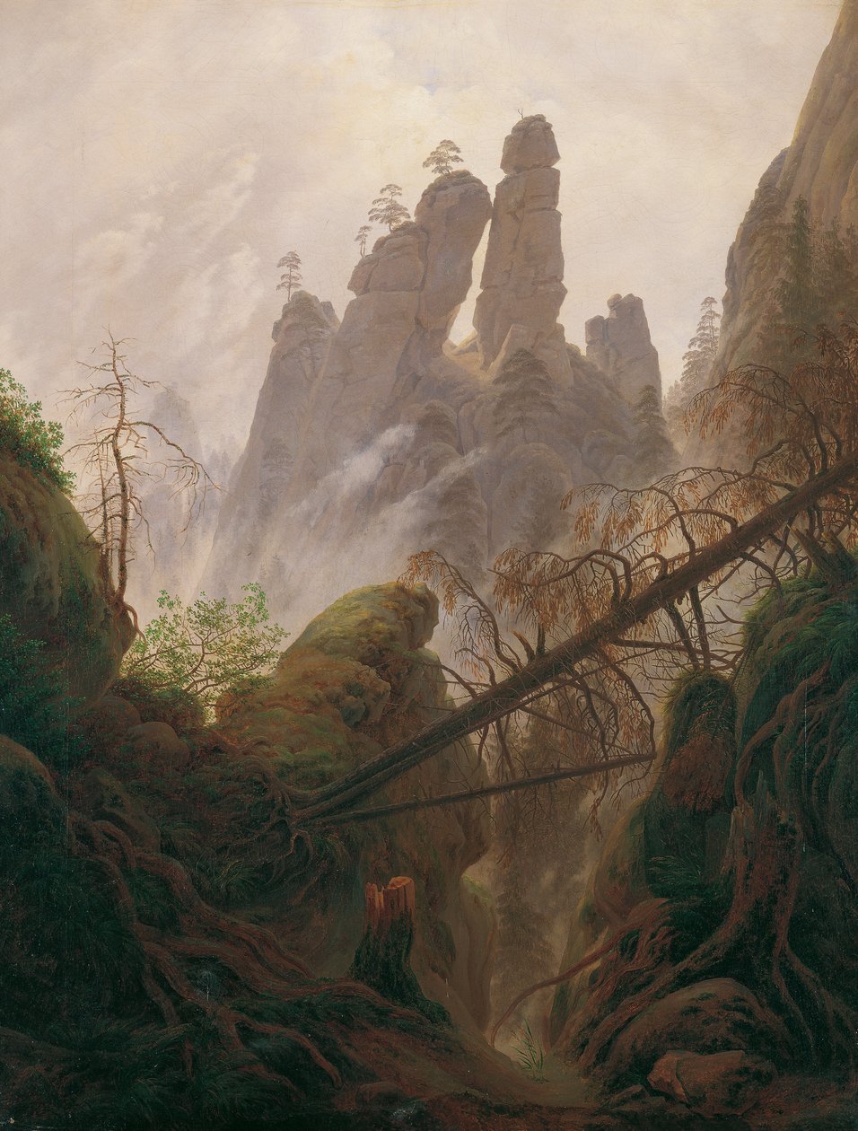 Klippelandskab i Elbens sandstensbjerge af Caspar David Friedrich