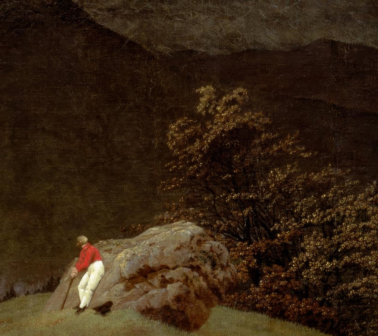 Bjerglandskab med regnbue af Caspar David Friedrich